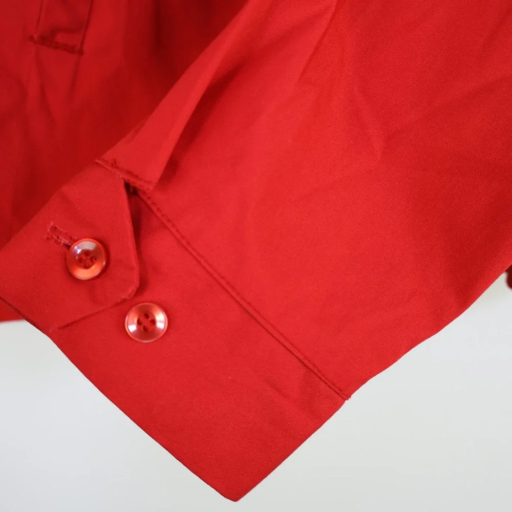 Vintage Case IH Harrington Jacket L Workwear Agriculture Farm Red Poly Cotton‎